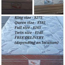 Brand New Queen Size Pilllowtop Mattress Included Box Spring. FREE DELIVERY 