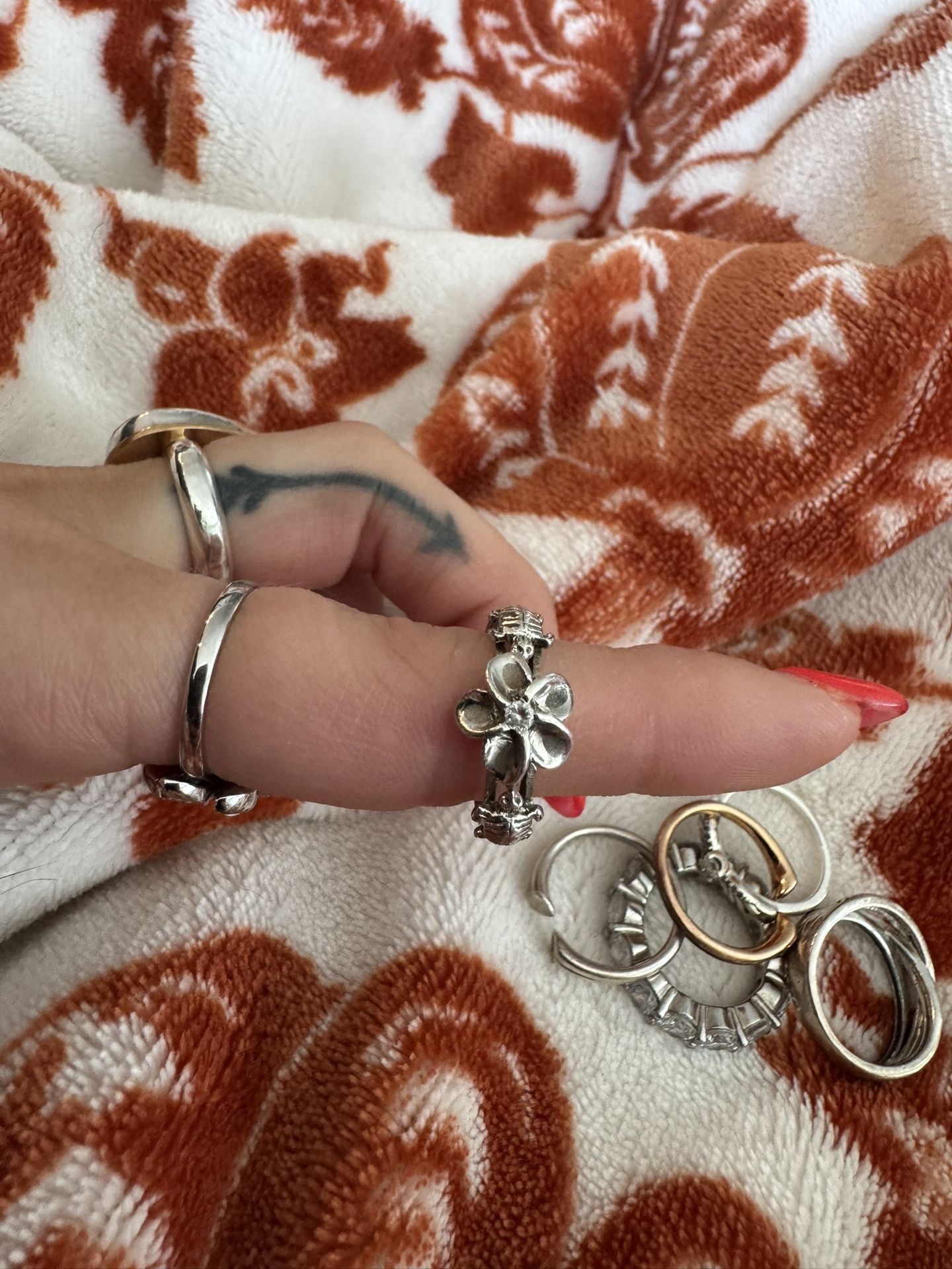 Plumeria Turtle Ring