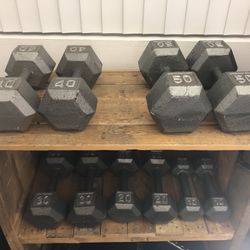 Free Weights (10, 20, 30, 40, & 50 lb sets)