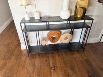 West elm black metal console table