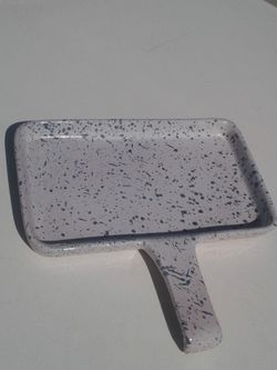 VINTAGE DR DOUGLAS WONDER BAKER PAN, BLUE SPLATTER, 11"X 6 1/2" with Handle USA