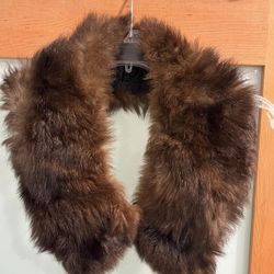 Vintage brown faux fur stole / collar / scarf / lapel / wrap