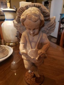 Angel With Drum On Stand Candle Holder