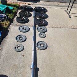 Olympic Barbell And Plate Set 290lb