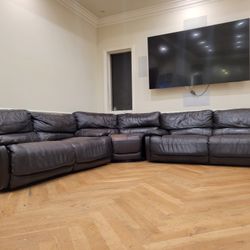 Leather Couch With Electric Foot Lift 