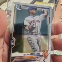 New York Mets Isaiah Greene '21 Bowman Chrome Prospects Rookie Baseball Card 