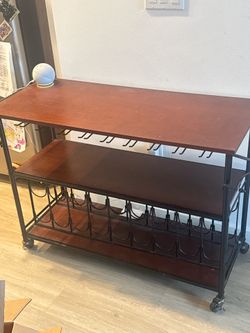 Bar cart on wheels
