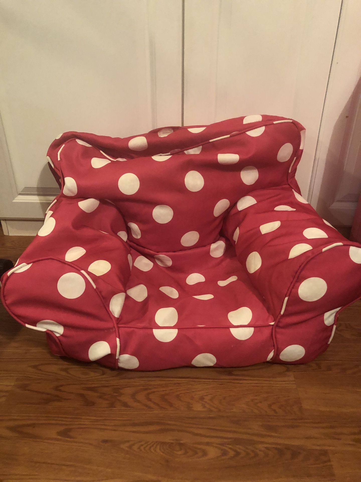 Pink polk a dot bean bag