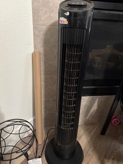 Black Tower Fan with Top Controls