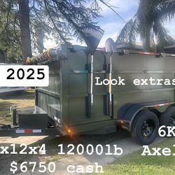 Dump Trailer 8x12x4 12000lb $6850 Now $6750 Cash Only 