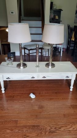 Gorgeous Mercury glass lamps Set With Matching Vase