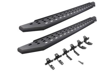 Go Rhino RB20 Running Boards & Brackets | Galvanized Steel, Textured Black | 7PC | Fits 2019-2025 Chevrolet Silverado & GMC Sierra Crew Cab