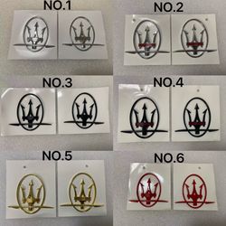 2PCS Car Rear Trunk Emblem Sticker Auto Body Side Badge Decal for Maserati-
