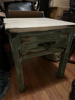 Custom Farmhouse Large Side Table with Drawer
