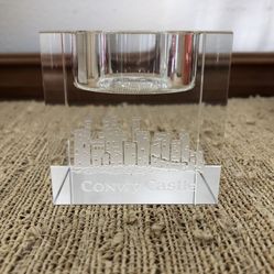 Conwy Castle Heavy Clear Crystal Tea Light Holder