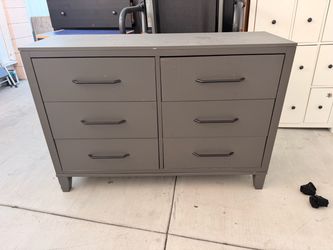 Gray 6-Drawer Double Dresser