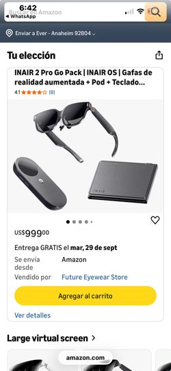 INAIR 2 ELITE SUITE AI SPATIAL COMPUTER SAMRT GLASSES