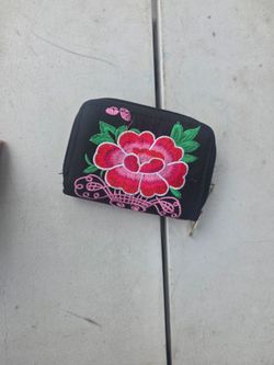 1 red 1 purple wallet purse