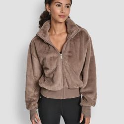 *New* DKNY Sport Faux-Fur Teddy Hooded Jacket (Size S)
