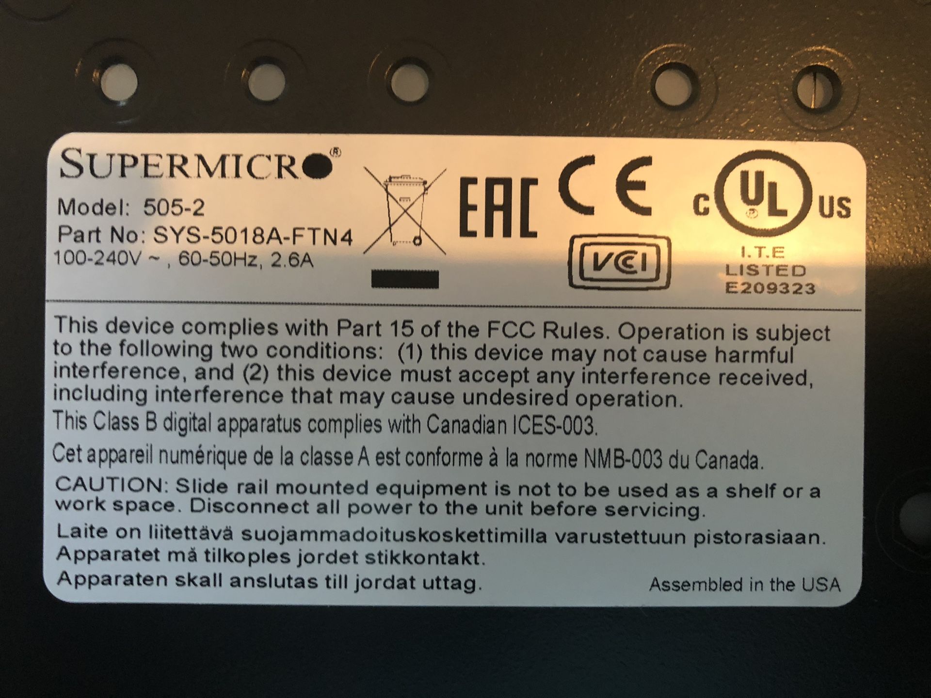 Supermicro SYS5018AFTN4 / 128GB SSD / 8GB DDR3 for Sale in Seattle