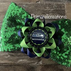 Seahawks Sequence Hair Bow