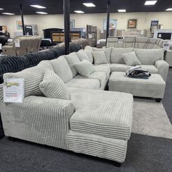Gray or Black Corduroy Sectional Sofa 🚚WE DELIVER🚚