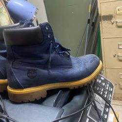 Men Timberland Boots Medium Blue Nubuck Size 10.5