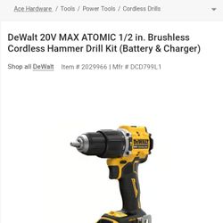 Newest Model DeWalt 20v Atomic Drill Like New Comes W/One Battery No Charger $30