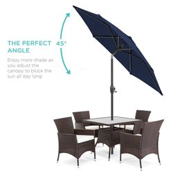 NEW In Box Blue 7.5 Ft Patio Umbrella (base separately $20)