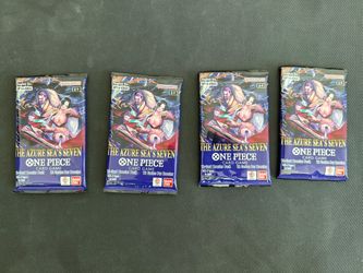One Piece Card Game The Azure Sea's Seven Booster Packs x4