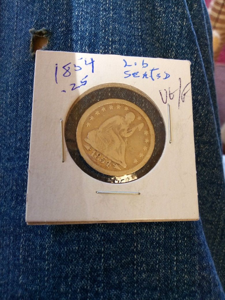1854, Arrow Quarter Dollar,Seated Liberty VG/G
