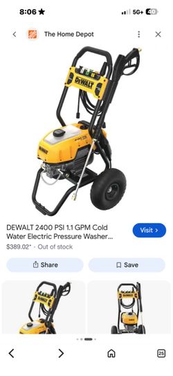 DEWALT 2400 PSI 1.1 GPM Cold Water Electric Pressure Washer