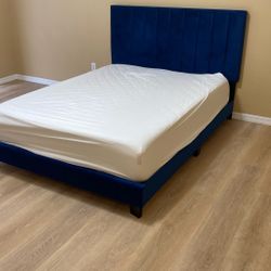 QUEEN Bed Frame for sale with two nightstands 