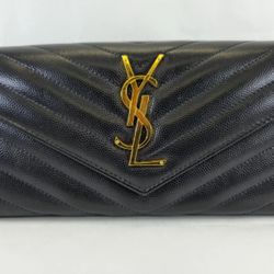 Saint Laurent Large Cassandre Matelasse Flap Wallet
