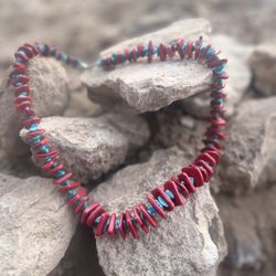 Red/turquoise Graduated Necklace