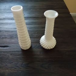 Milk glass vases