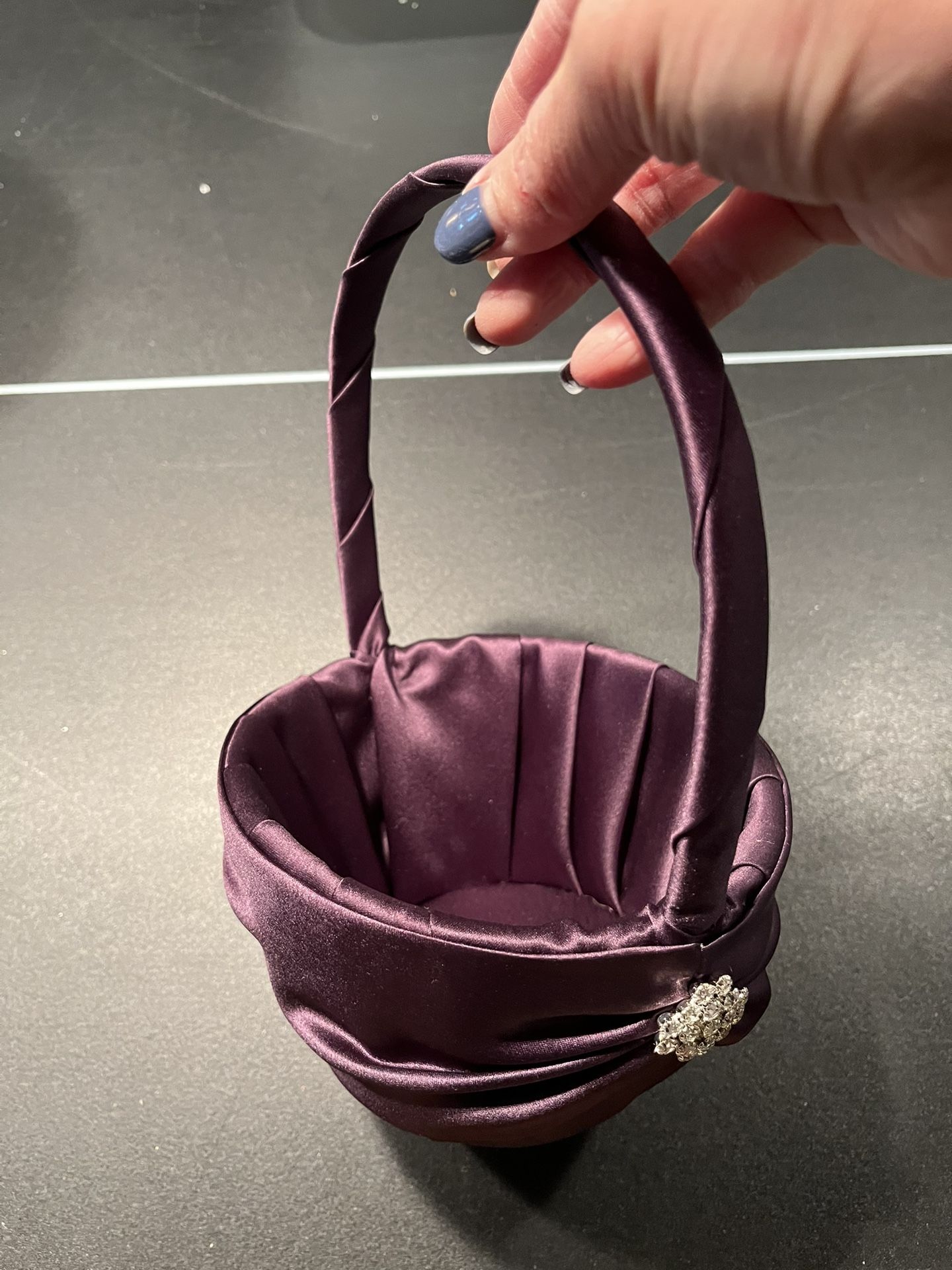 Purple Satin Covered Basket