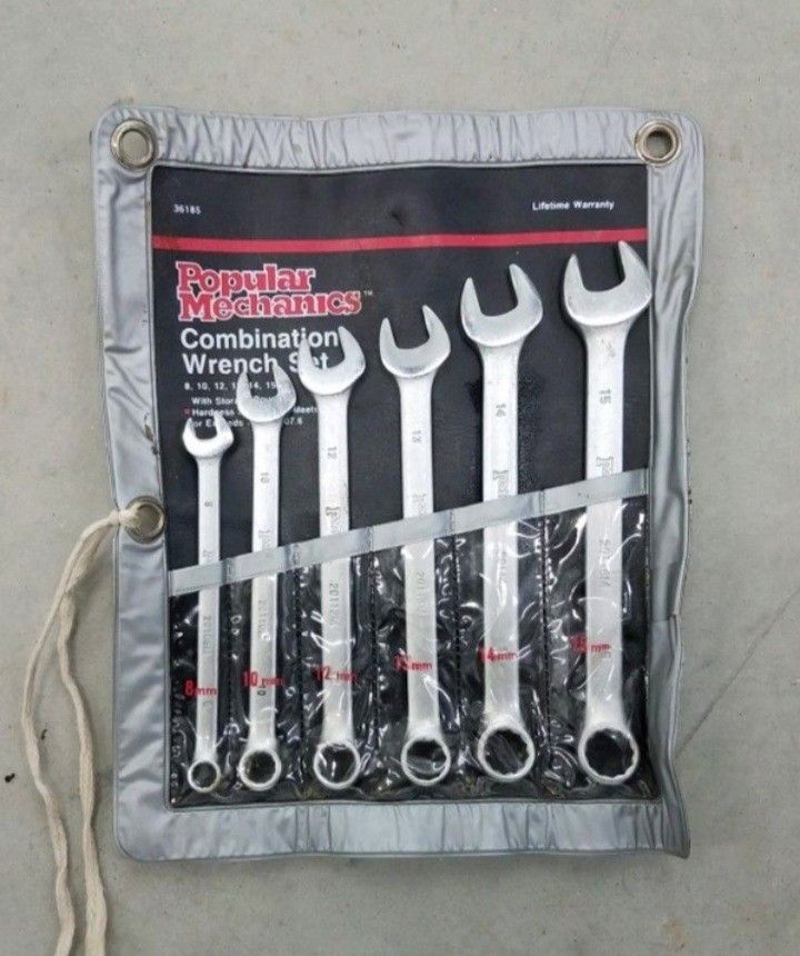 Popular Mechanics 6-Piece Metric Wrench Set/Pouch