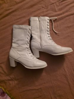 Ballet Folklorico White Colonial Boots