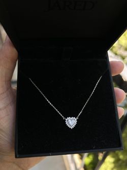14k Heart Shaped Diamond Necklace