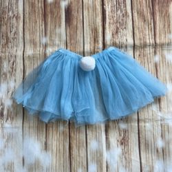 Toddler Girls Tutu Blue Mini Skirt with rabbit tail Size 4/5