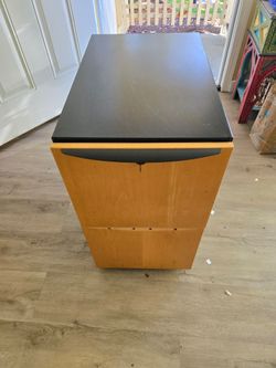 2-Drawer Wood Filing Cabinet on Wheels