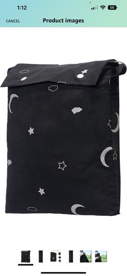Amazon Basics Portable Window Blackout Curtain Shade with Suction Cups for Travel, Kids, and Baby Nursery - 50" x 78", Moon & Stars - 1-Pack