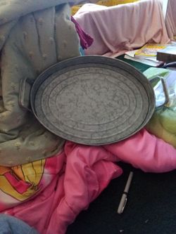 Galvanized Metal Oval Serving Tray