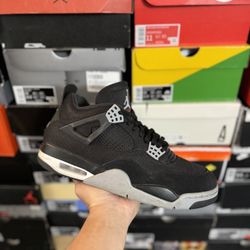 Jordan Black Canvas 4s size 11  USED But Clean