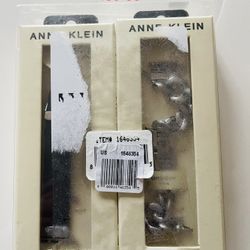 Anne Klein Bryant Collection 42-45mm Silver/black Apple Watch Band Set