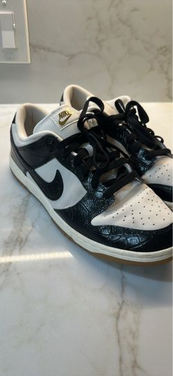 Nike Dunk Low Black White Croc Sneakers