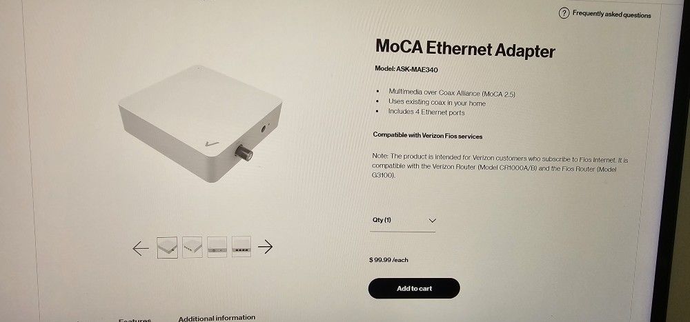 MoCA 2.5 Ethernet Adapter 4 Port