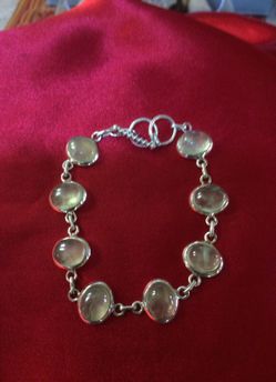 Lemon quartz sterling silver bracelet