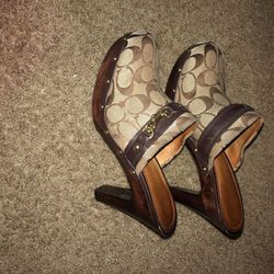Coach wooden heel sandals